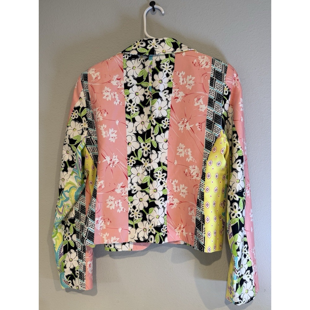 NWT Lorizoni Women's Blazer Jacket Floral Patchwork‎ Crystal Embellished M - Picture 3 of 5